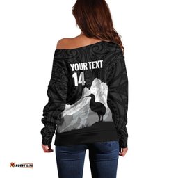 New Zealand South Island Football Custom Off Shoulder Sweater Aoraki Mount Cook With Kiwi Maori Pattern LT14