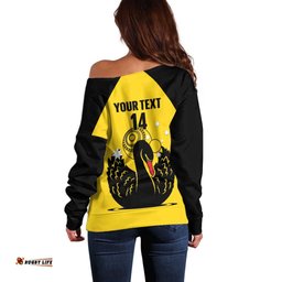 Custom Western Australia Bowls Off Shoulder Sweater Go Champions WA Black Swan LT14