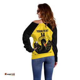 Custom Western Australia Bowls Off Shoulder Sweater Go Champions WA Black Swan LT14