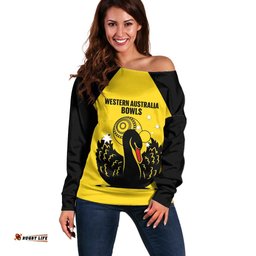 Custom Western Australia Bowls Off Shoulder Sweater Go Champions WA Black Swan LT14