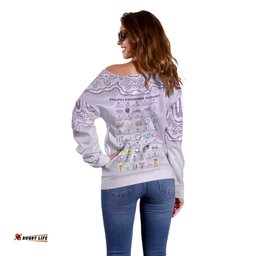 Personalised Epilepsy Awareness Alphabet Off Shoulder Sweater Purple Ribbon Butterfly Cute Style DT05