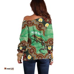 Personalised Australia Goanna NAIDOC Week 2026 Off Shoulder Sweater 50 Years of Deadly Aboriginal Art LT14