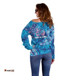 NAIDOC Week 2026 Off Shoulder Sweater Turtle Dream On The Waves DT05