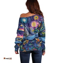 Heal Country Heal Our Nation Aboriginal Dreamtime Off Shoulder Sweater LT9