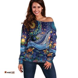 Heal Country Heal Our Nation Aboriginal Dreamtime Off Shoulder Sweater LT9
