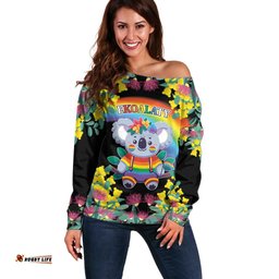 LGBTQ Koala Gay Off Shoulder Sweater Aussie Koala Bear Ekoalaty LT9