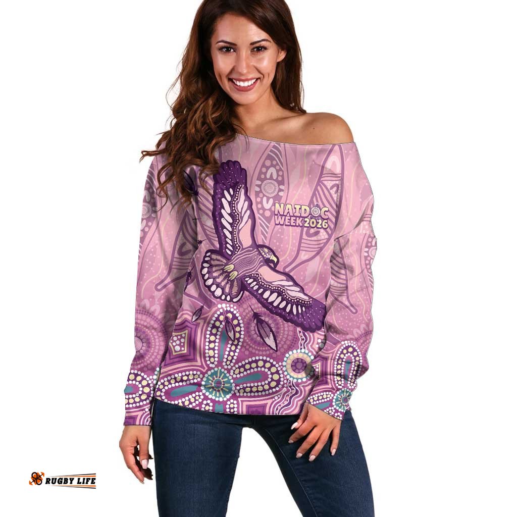 NAIDOC Week - 50 Years Deadly Off Shoulder Sweater Pastel Wings LT7
