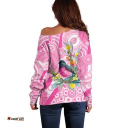 Pink Robin Aboriginal Inspired Off Shoulder Sweater LT9