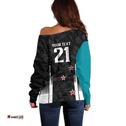 Custom NZ Cricket Pride Off Shoulder Sweater Silver Fern Fan Supporter Apparel LT9