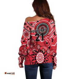 Renegades Cricket Custom Off Shoulder Sweater Australian Aboriginal LT9