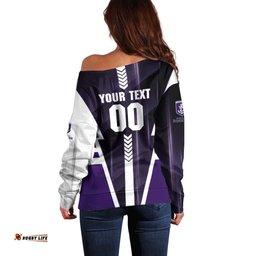 Personalized Fremantle Dockers Off Shoulder Sweater Modern Geometric Sports Graphic Style TS04
