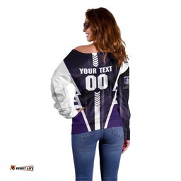 Personalized Fremantle Dockers Off Shoulder Sweater Modern Geometric Sports Graphic Style TS04