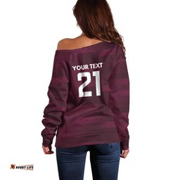 Pride of Burleigh Rugby Spirit Custom Off Shoulder Sweater Queensland Grand Final Edition 2025 LT9