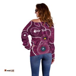 Sea Eagles NAIDOC Week 2026 Personalised Off Shoulder Sweater 50 Years of Deadly Aboriginal Art LT14