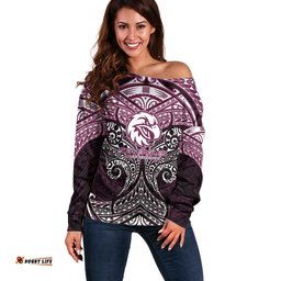 Personalized Manly Warringah Sea Eagles Off Shoulder Sweater Polynesian Tribal Pattern Style TS04