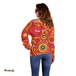 Suns NAIDOC Week 2026 Personalised Off Shoulder Sweater 50 Years of Deadly Aboriginal Art LT14