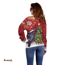 Australia Palm Cockatoo Christmas Off Shoulder Sweater Goliath Cockatoo Santa Merry Chrissie LT14