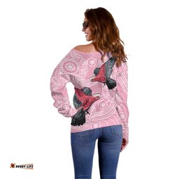 Pink Galah Aussie Aboriginal Off Shoulder Sweater Soaring High LT7