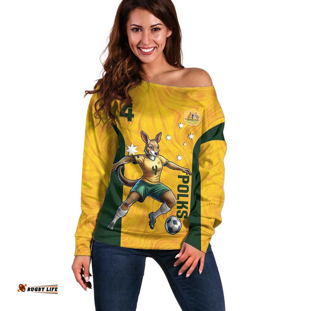 Polkinghorne Australia Matildas Off Shoulder Sweater 2024 Thank You Polks LT14
