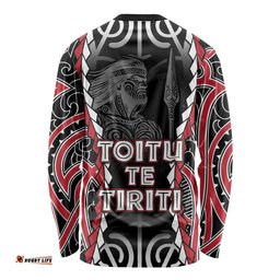 Aotearoa Waitangi Day Long Sleeve Shirt Maori Warrior Tribal Tattoo LT05