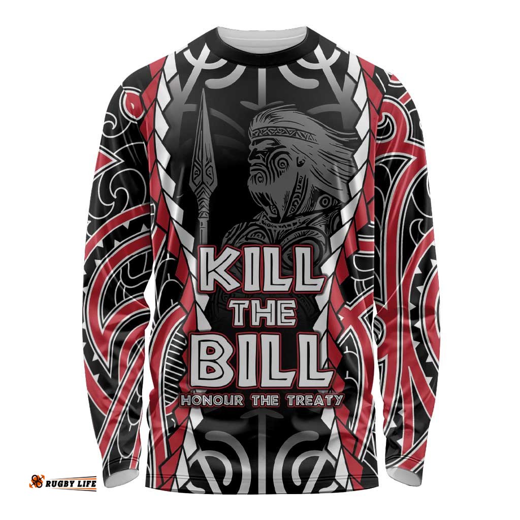 Aotearoa Waitangi Day Long Sleeve Shirt Maori Warrior Tribal Tattoo LT05