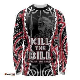 Aotearoa Waitangi Day Long Sleeve Shirt Maori Warrior Tribal Tattoo LT05
