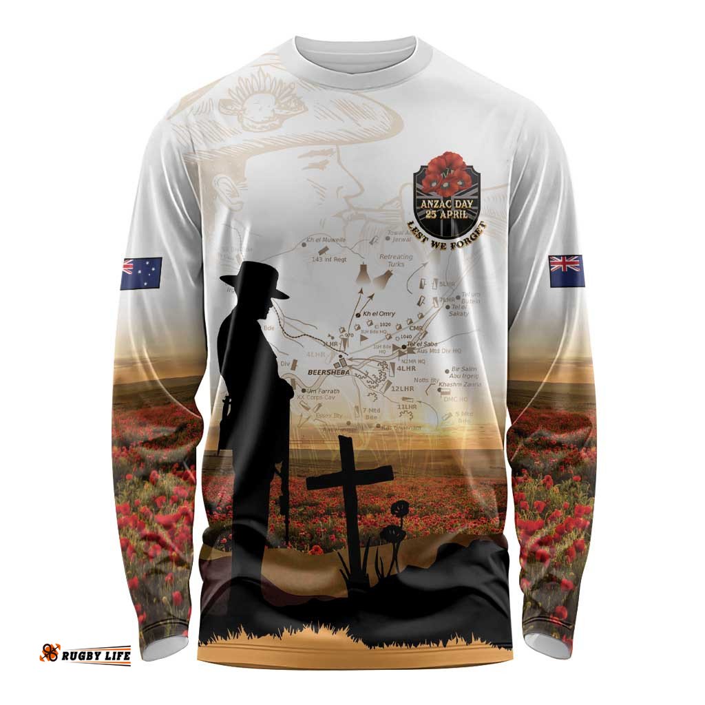 Australia And New Zealand ANZAC Day Long Sleeve Shirt Battle Of Beersheba LT05