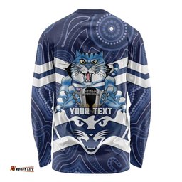 AFL Cats Football Personalised Long Sleeve Shirt Final Geelong Premiers Trophy Aboriginal LT14