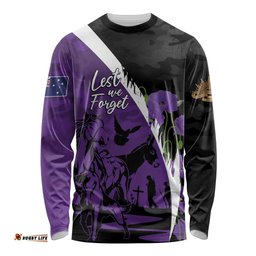 Australia ANZAC Day Long Sleeve Shirt Animals of War - Lest We Forget LT7