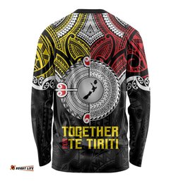 Aotearoa and Niue Mo Te Tiriti Long Sleeve Shirt New Zealand Honour The Treaty Ake!Ake!Ake! LT9