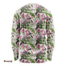 Aussie Pink Cockatoo Flowers Seamless Pattern Long Sleeve Shirt LT9