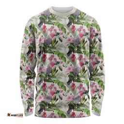 Aussie Pink Cockatoo Flowers Seamless Pattern Long Sleeve Shirt LT9