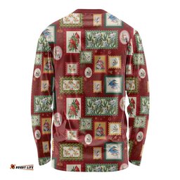 Aussie Birds Christmas La La Land Long Sleeve Shirt Red Vintage Stamp Edition LT9