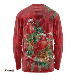 Aussie Red Cardinal Long Sleeve Shirt Aboriginal Inspired Christmas LT9