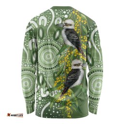 Aussie Kokaburra Golden Wattle Long Sleeve Shirt Aboriginal with National Color LT9