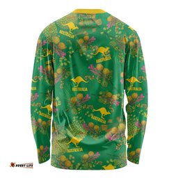 Australia Billy Buttons Long Sleeve Shirt Aussie Pycnosorus Kangaroo Seamless Style LT14