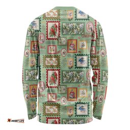 Aussie Birds Christmas La La Land Long Sleeve Shirt Green Vintage Stamp Edition LT9