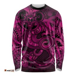 Aotearoa Maori Hei Tiki Long Sleeve Shirt Mawhero Kowhaiwhai Puhoro Motif LT9