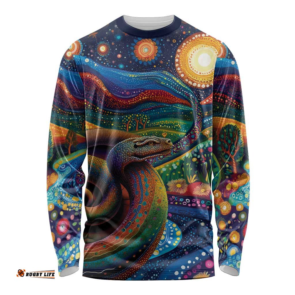 Aboriginal Dreamtime Rainbow Serpent Long Sleeve Shirt LT9