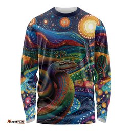 Aboriginal Dreamtime Rainbow Serpent Long Sleeve Shirt LT9