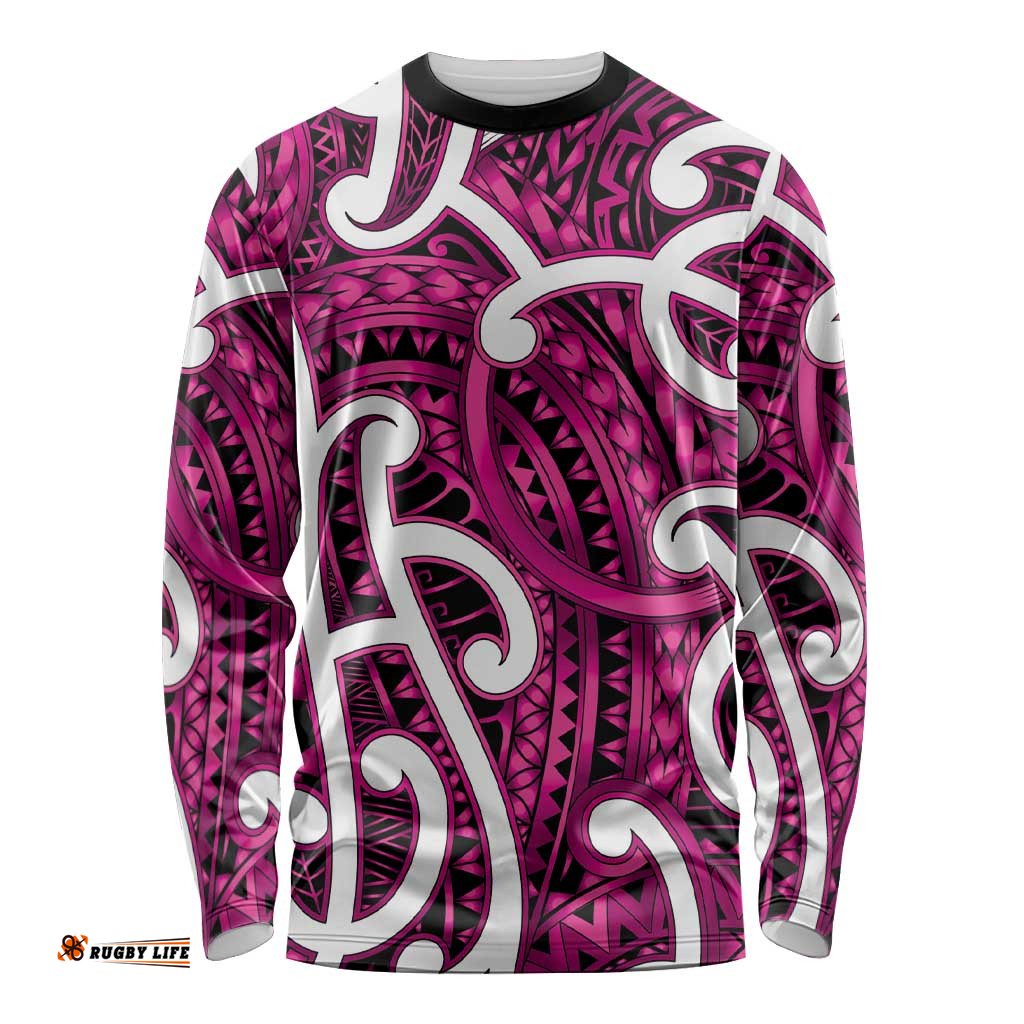 Aotearoa Maori Kowhaiwhai Long Sleeve Shirt Mawhero Puhoro and Patiki LT9