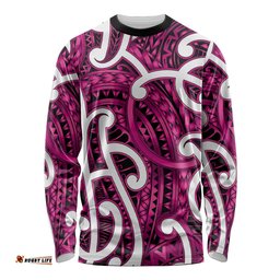 Aotearoa Maori Kowhaiwhai Long Sleeve Shirt Mawhero Puhoro and Patiki LT9
