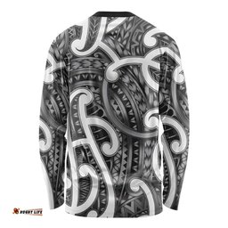 Aotearoa Maori Kowhaiwhai Long Sleeve Shirt Kiwikiwi Puhoro and Patiki LT9