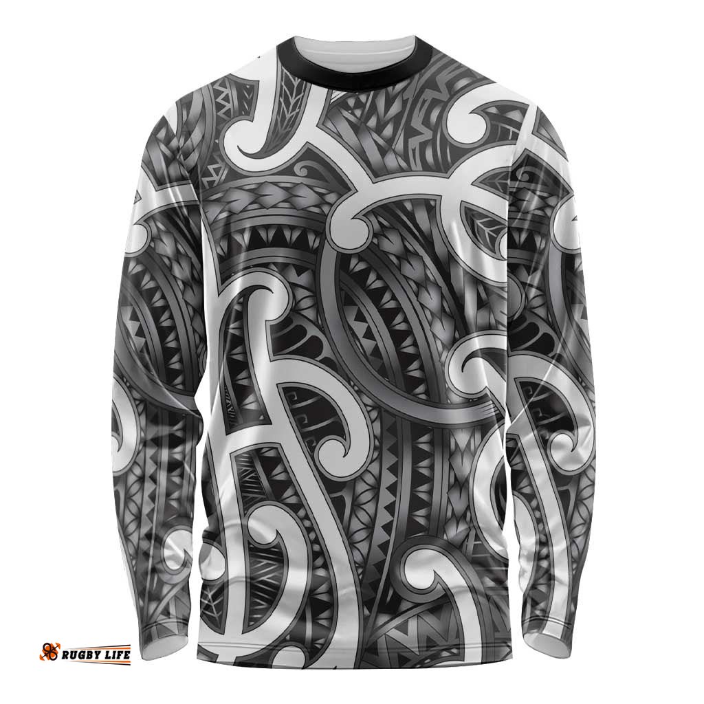 Aotearoa Maori Kowhaiwhai Long Sleeve Shirt Kiwikiwi Puhoro and Patiki LT9