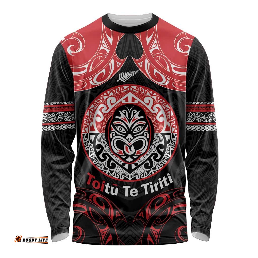 Aotearoa Toitu Te Tiriti Long Sleeve Shirt Haka Tiki Honour The Treaty LT14