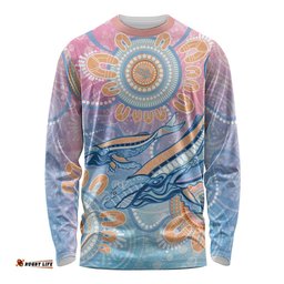 Aussie NAIDOC Week Pastel Long Sleeve Shirt Dreaming Whales LT7