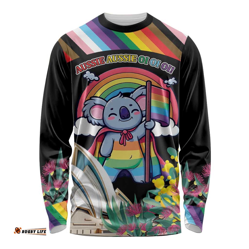 Aussia Pride Month Rainbow Koala Long Sleeve Shirt LT9