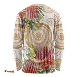 Australia Banksia Long Sleeve Shirt Aussie Native Flowers Indigenous Art LT14