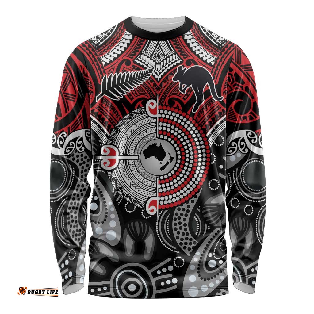 Aotearoa and Australia Long Sleeve Shirt New Zealand Honour The Treaty Ake!Ake!Ake! LT9