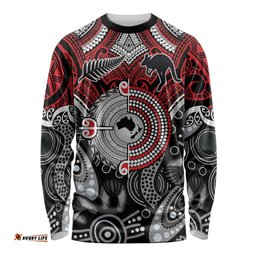 Aotearoa and Australia Long Sleeve Shirt New Zealand Honour The Treaty Ake!Ake!Ake! LT9
